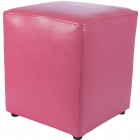Taburet Cube tapiterie piele ecologica roz IP 21896 45x37x37 cm