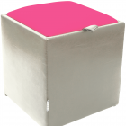 Taburet Box roz alb IP 37 x 37 x 42 cm