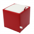Taburet Box alb rosu IP 37 x 37 x 42 cm