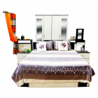 Dormitor modern Anca PAL 16 mm pat 2 persoane dulap dressing 2 noptier