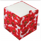 Taburet Box piele ecologica microfibra alb rosu cu depozitare 37 x 37 