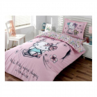 Lenjerie de pat pentru copii Hello Kitty Nature 1 persoana bumbac 100 