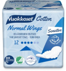 Absorbante de zi sensitive bumbac organic Vuokkoset cu aripioare 12 bu