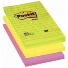 Notite autoadezive liniate Post it 102 x 152 mm 100 file culori neon v