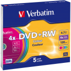 Verbatim DVD RW 4X COLOR SLIM CASE 5PK