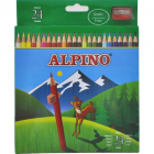 Creioane colorate cutie carton 24 culori set Alpino