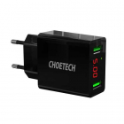 Incarcator retea Choetech C0028 2x USB A 2 4A max 1 port total 3A afis