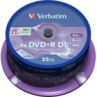 Verbatim DVD R DL spindle 50 8 5GB 8x argintiu mat