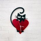 Pisica iubitoare ceas de perete