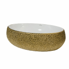 Lavoar oval Sanitop Goldie montaj blat ceramica auriu 48 x 34 x 16 cm