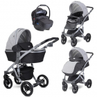 Carucior copii Set Rimini Premium cos landou separat Cool Grey Stars