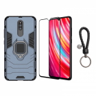 Set protectie 2 in 1 pentru Xiaomi Redmi 8 cu husa hybrid antisoc cu s