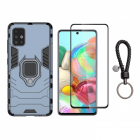 Set protectie 2 in 1 pentru Samsung Galaxy A51 cu husa hybrid antisoc 