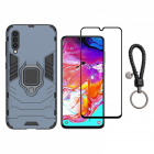 Set protectie 2 in 1 pentru Samsung Galaxy A70 cu husa hybrid antisoc 