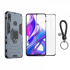 Set protectie 2 in 1 pentru Huawei P Smart Z cu husa hybrid antisoc cu