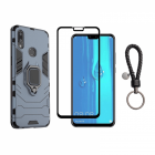 Set protectie 2 in 1 pentru Huawei Y9 2019 cu husa hybrid antisoc cu s