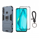 Set protectie 2 in 1 pentru Huawei P40 Lite E cu husa hybrid antisoc c