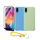 Set protectie 3 in 1 pentru Samsung Galaxy A01 cu 2 huse din silicon m