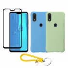 Set protectie 3 in 1 pentru Huawei Y9 2019 cu 2 huse din silicon moale