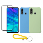 Set protectie 3 in 1 pentru Huawei P Smart Plus 2019 cu 2 huse din sil