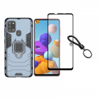 Set protectie 2 in 1 pentru Samsung Galaxy A21S SM A217 cu husa hybrid