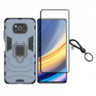 Set protectie 2 in 1 pentru Xiaomi Poco X3 NFC Poco X3 Pro cu husa hyb