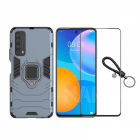 Set protectie 2 in 1 pentru Huawei P smart 2021 cu husa hybrid antisoc