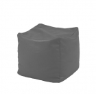 Fotoliu taburet cub Dark Grey gama Premium PU umplut cu perle polistir