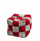 Fotoliu taburet cub Red Paparazzi cu husa detasabila textila umplut cu