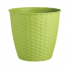 Ghiveci ratan Stefanplast plastic verde 6 3 L diametru 24 cm 22 5 cm