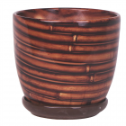Ghiveci cu farfurie Eko Ceramica Wenus ceramica dungi 0 867 kg diametr