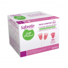 SAFORELLE CUP PROTECT 2 CUPE MENSTRUALE RECIPIENT STERILIZARE MARIMEA 