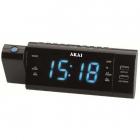 Radio ceas Akai ACR 3888 proiectie incarcator telefon USB negru