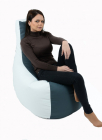 Fotoliu mediu sunlounger evo grey white umplut cu perle polistiren