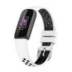 Curea sport din silicon model dual color pentru Fitbit Luxe alb negru