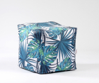 Fotoliu taburet cub mediu frunze tropicale mic imprimat pretabil si la