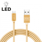 Cablu de date Micro USB cu lumin LED auriu 1 m