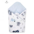 Paturica de infasat multifunctionala standard 75x75 cm Baby Shower Blu