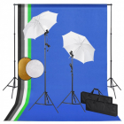 Set studio foto cu l mpi umbrele fundal i reflector