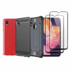 Set protectie 5 in 1 pentru Samsung Galaxy A10 SM A105 cu 3 huse antis