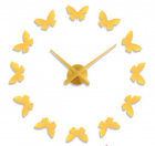 Ceas de perete 3D Argintiu Auriu Butterfly DIY WZ2446