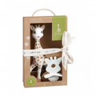 Set Girafa Sophie si figurina din cauciuc pentru rontait So pure Crem