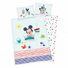 Lenjerie de pat Mickey Mouse pentru copii din bumbac flanel reversibil