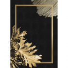 Covor modern Black Gold Leaf 100 PES imprimeu digital frunze auriu neg