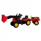 Tractor excavator Herman cu remorca si pedale pentru copii 165x42x50 c