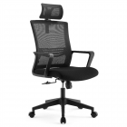 Set 2 scaune birou Paris H tapiterie textila negru picioare din nylon 