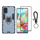 Set protectie 2 in 1 pentru Samsung Galaxy A71 cu husa hybrid antisoc 