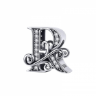 Talisman charm din Argint 925 KRASSUS Letter R cu Zirconiu pentru brat