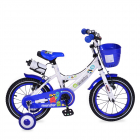 Bicicleta pentru baieti cu roti ajutatoare si cosulet 14 inch Little M