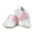 Pantofiori albi cu insertie roz